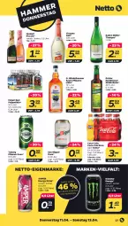 Gazetka promocyjna Netto - Woche 15 - Gazetka - ważna od 13.04 do 13.04.2024 - strona 27 - produkty: asti, Bad, cin, cinzano, Cinzano Asti, coca-cola, cola, drink, energy drink, fanta, Feigen, flasche, henkel, henkell, kräuter, likör, monster, Monster Energy, Müller, pflaume, pils, pilsener, Ti, Wild, winkelhausen