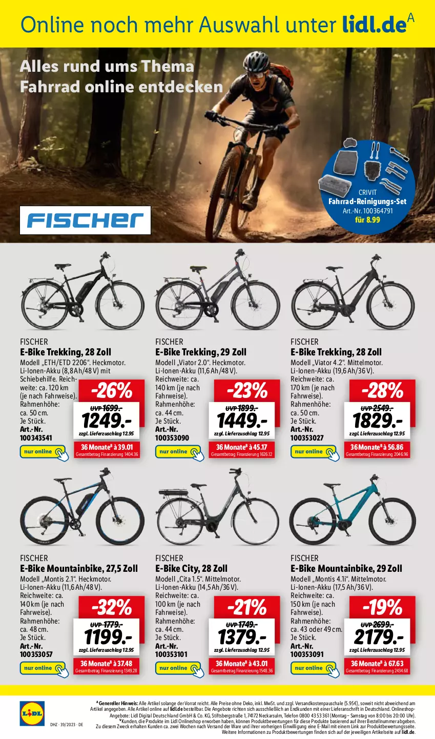 Aktueller Prospekt Lidl - Aktionsprospekt - von 25.09 bis 30.09.2023 - strona 46 - produkty: akku, angebot, angebote, dell, E-Bike, eis, elle, Fahrrad, Mode, Mountainbike, ndk, Reinigung, reis, rel, rwe, Schal, Schale, Ti, uhr, weck