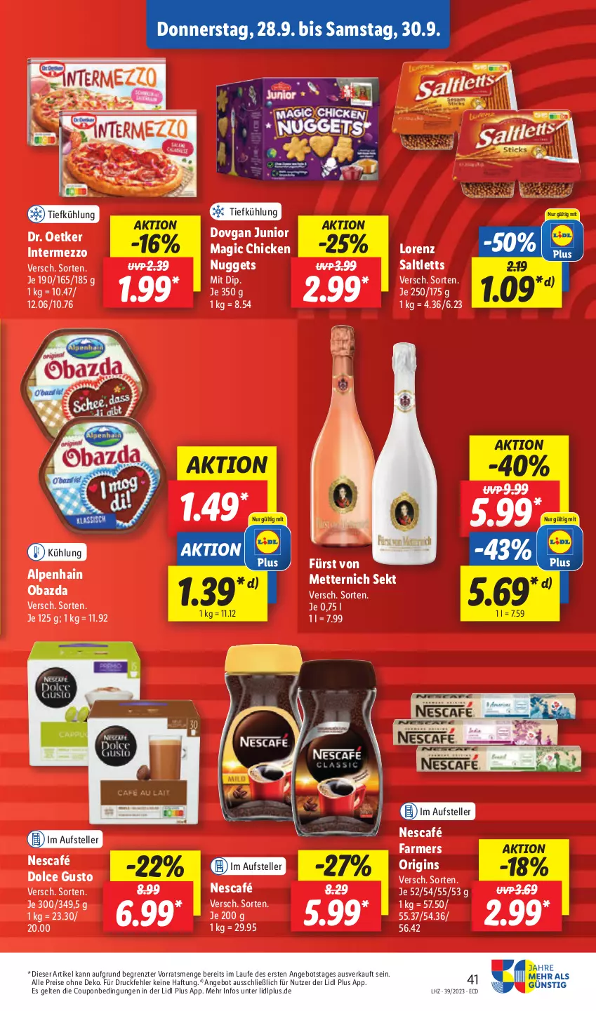 Aktueller Prospekt Lidl - Aktionsprospekt - von 25.09 bis 30.09.2023 - strona 59 - produkty: elle, gin, Mett, metternich, saltletts, sekt, teller, Ti