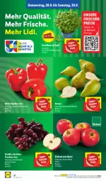 Gazetka promocyjna Lidl - Aktionsprospekt - Gazetka - ważna od 30.09 do 30.09.2023 - strona 56 - produkty: basilikum, bio, bioland, Birnen, eis, LG, ndk, paprika, reis, Schal, Schale, Ti, topf, trauben
