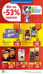 Gazetka promocyjna Lidl - Aktionsprospekt - Gazetka - ważna od 30.09 do 30.09.2023 - strona 58 - produkty: aktionspreis, Bona, Cap, cappuccino, cin, eis, elle, kondensmilch, latte, Milbona, milch, milka, milka schokolade, ndk, reis, Schal, Schale, schoko, schokolade, teller, Ti, tortilla, tortillas, ZTE