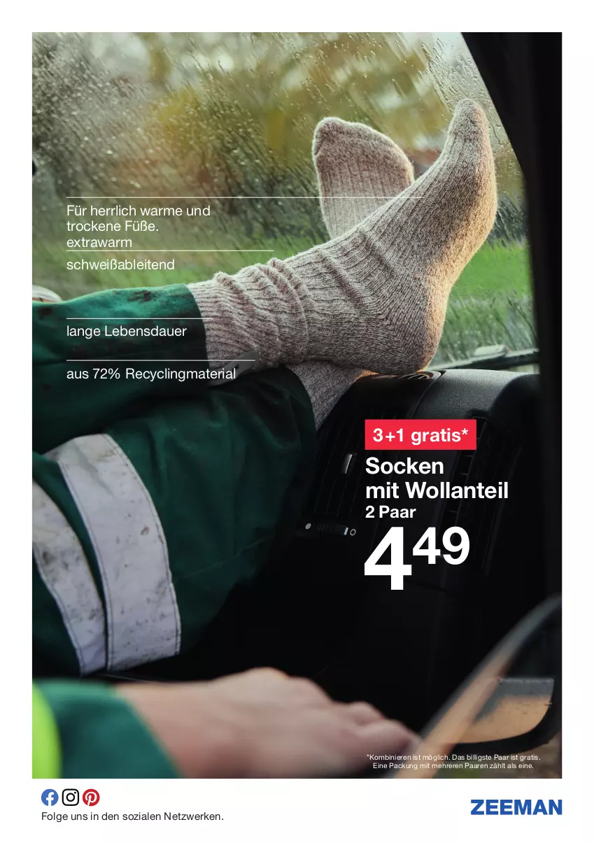 Aktueller Prospekt Zeeman - Prospekte - von 13.01 bis 19.01.2024 - strona 3 - produkty: auer, Clin, LG, recyclingmaterial, Ria, socken, Ti