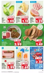 Gazetka promocyjna Kaufland - Prospekt - Gazetka - ważna od 13.12 do 13.12.2023 - strona 45 - produkty: angebot, angebote, babybel, blume, blumen, brot, butter, eis, fleisch, fleischkäse, geback, gin, hähnchenbrust, halbfester schnittkäse, jungbullen, Käse, kochschinken, korn, Kornbrot, Meister, minutensteaks, Ofen, purland, pute, reis, Ria, Romanasalat, salat, schinken, schnitten, schnittkäse, sonnenblume, sonnenblumen, Sonnenblumenkerne, sonnenblumenkernen, steak, steaks, südtiroler, Ti, weltmeisterbrot