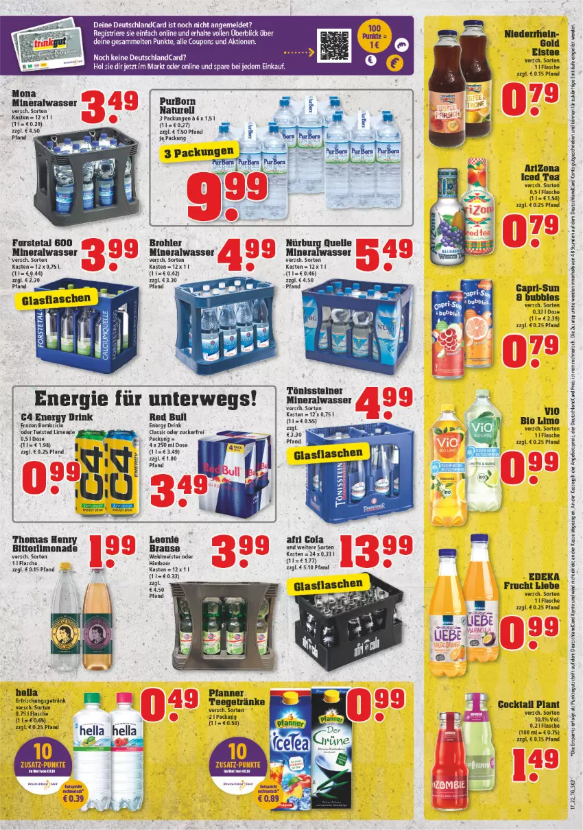 Aktueller Prospekt Trinkgut - von 25.04 bis 30.04.2022 - strona 3 - produkty: Afri Cola, alle coupons, Alwa, angebot, angebotspreis, bio, bio limo, brause, cola, coupon, coupons, deka, deutschlandcard, drink, eis, eistee, energy drink, erde, erfrischungsgetränk, flasche, Forstetal, frucht, getränk, getränke, glasflasche, hella, himbeer, LG, limo, limonade, Meister, mineralwasser, natur, pfanne, Pfanner, red bull, reis, rel, rwe, steiner, tee, thomas henry, Ti, wasser, zucker