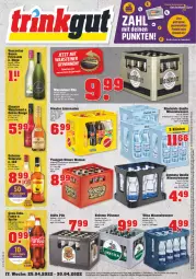 Gazetka promocyjna Trinkgut - Gazetka - ważna od 30.04 do 30.04.2022 - strona 1 - produkty: alkohol, Alwa, cola, ecco, elle, ente, fanta, flasche, frizzante, Germ, Hefe, holsten, holsten pilsener, hugo, limo, limonade, limonaden, mineralwasser, osborne, pils, pilsener, rheinfels quelle, rind, rouge, sim, sinalco, steiner, Ti, vescovino, veterano, vilsa, warsteiner, wasser, wein, weinbrand