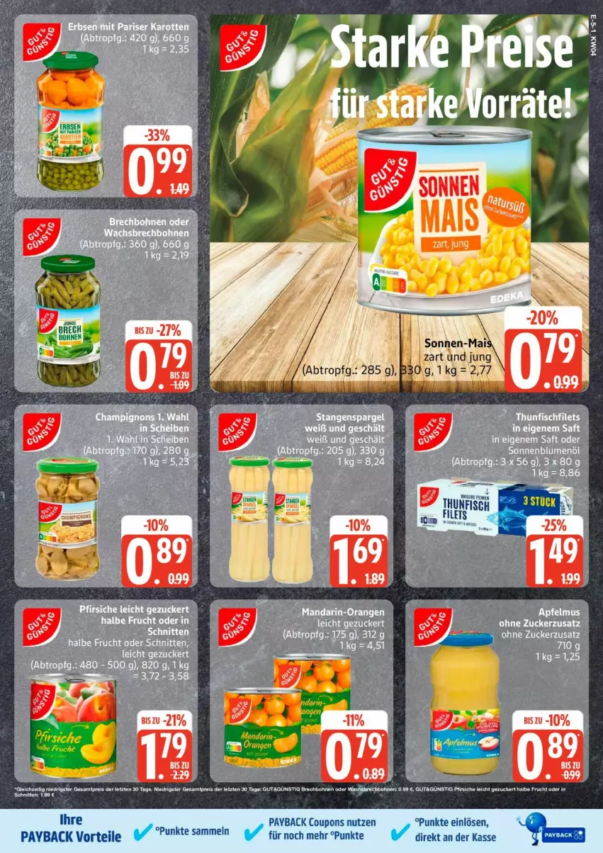 Aktueller Prospekt Edeka - Prospekte - von 19.01 bis 24.01.2026 - strona 5 - produkty: bohne, bohnen, coupon, coupons, eis, frucht, payback, pfirsich, pfirsiche, reis, Ti, ZTE, zucker