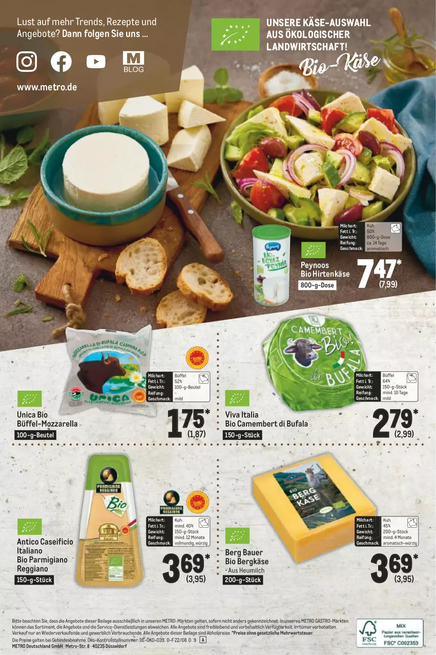 Aktueller Prospekt Metro - Käse Spezial - von 25.08 bis 21.09.2022 - strona 16 - produkty: abholpreise, angebot, angebote, auer, Bau, Bauer, Bergkäse, beutel, bio, camembert, di bufala, eis, Heu, heumilch, hirtenkäse, ilag, Käse, LG, mac, Metro, metro gastro, milch, mozzarella, parmigiano, parmigiano reggiano, Rauch, reggiano, reis, rel, rezept, rezepte, rwe, Ti, tisch