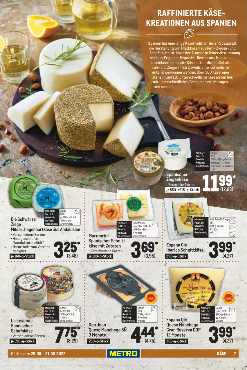 Aktueller Prospekt Metro - Käse Spezial - von 25.08 bis 21.09.2022 - strona 7 - produkty: elle, erde, Faktu, hartkäse, Käse, mac, Manchego, milch, natur, rind, rosmarin, schafskäse, schnittkäse, Spezi, Ti, tisch, ziegenkäse