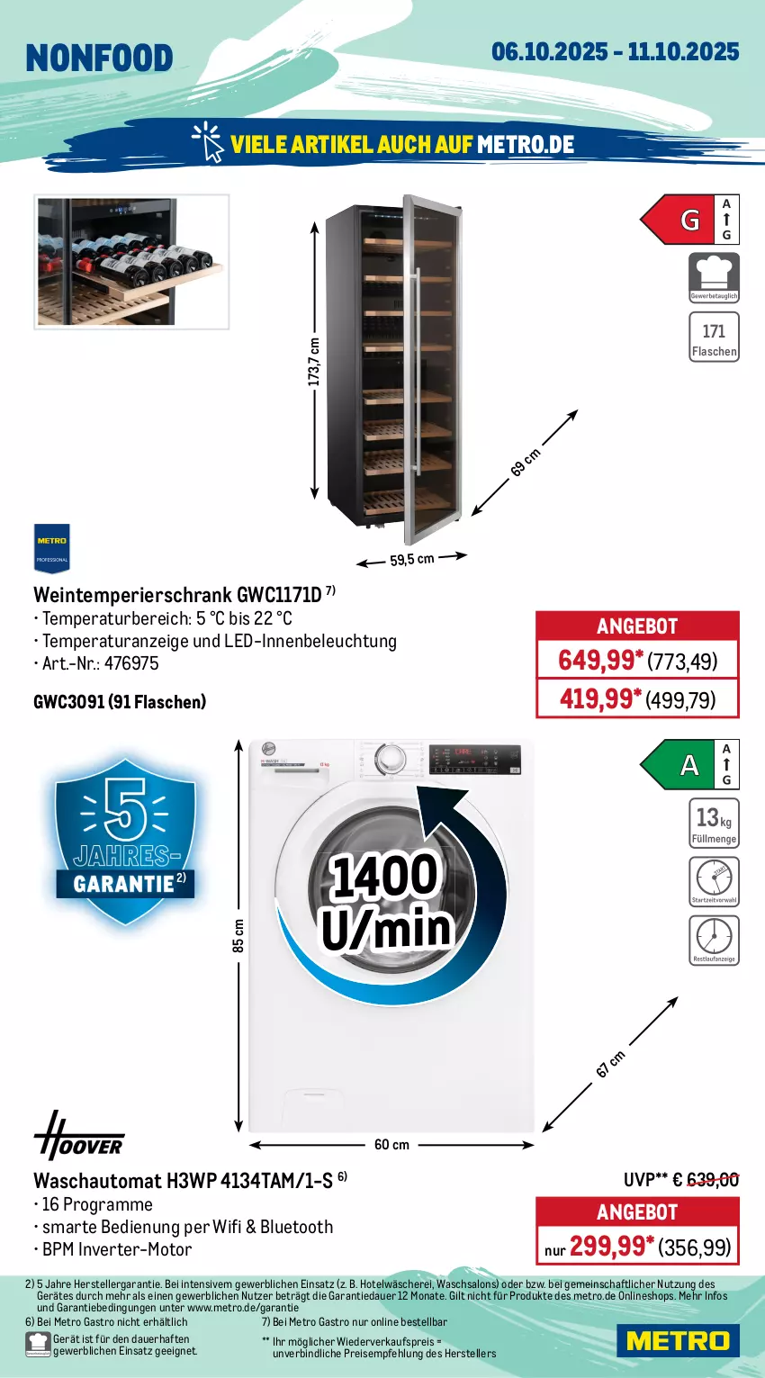 Aktueller Prospekt Metro - Wochen-Angebote Gastro - von 06.10 bis 11.10.2025 - strona 17 - produkty: angebot, ariel, auer, auto, Behälter, beleuchtung, eis, elle, flasche, fritteuse, küche, Küchen, küchentücher, Metro, metro gastro, Palette, papier, Pods, reis, Schere, Schrank, sonderposten, teller, thermostat, Ti, Trockensauger, tücher, vollwaschmittel, waschmittel, wein, zewa