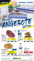 Gazetka promocyjna Metro - Wochen-Angebote Gastro - Gazetka - ważna od 11.10 do 11.10.2025 - strona 1 - produkty: abholpreise, Absolut Vodka, angebot, angebote, eis, fisch, fische, Fischer, flasche, getränk, getränke, ilag, küche, Küchen, Kürbis, Metro, Palette, Rauch, reis, rwe, sac, Schere, scholl, Ti, tiefpreis, vodka, Wild