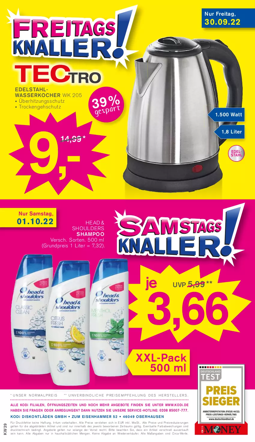 Aktueller Prospekt Kodi - Prospekte - von 24.09 bis 29.09.2022 - strona 12 - produkty: angebot, angebote, edelstahl, eis, elle, Kocher, reis, shampoo, teller, Ti, überhitzungsschutz, wasser