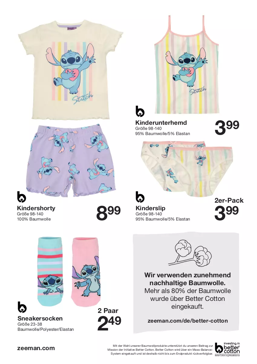 Aktueller Prospekt Zeeman - Prospekte - von 25.05 bis 31.05.2024 - strona 6 - produkty: Bau, baumwolle, bett, hemd, Kinder, LG, rwe, shorty, slip, sneaker, sneakersocken, socken, Ti, Unterhemd, wolle