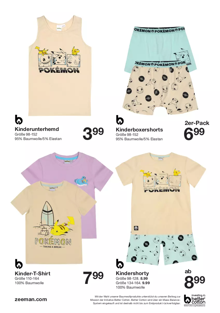 Aktueller Prospekt Zeeman - Prospekte - von 25.05 bis 31.05.2024 - strona 8 - produkty: Bau, baumwolle, bett, hemd, Kinder, Kinder-T-Shirt, LG, shirt, shorts, shorty, T-Shirt, Ti, Unterhemd, wolle