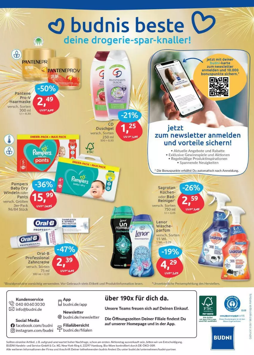 Aktueller Prospekt Budni - Prospekte - von 27.12 bis 31.12.2021 - strona 12 - produkty: angebot, angebote, auto, Bad, bio, biozidprodukte, creme, dusche, duschgel, eis, elle, gewinnspiel, küche, Küchen, Maske, Omep, oral-b, pampers, pampers baby dry, pantene, Pants, pro-v, Rauch, reiniger, reis, ring, rwe, sagrotan, Spiele, teller, Ti, tisch, trolli, windeln, Yo, zahncreme