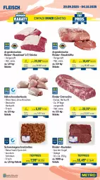 Gazetka promocyjna Metro - Wochen-Angebote - Gazetka - ważna od 04.10 do 04.10.2025 - strona 2 - produkty: angebot, auer, beef, braten, eimer, eis, entrecôte, Flanksteak, fleisch, geschnetzeltes, gulasch, gyros, Kugel, marinade, Metro, natur, reis, rind, rinder, rinder-rouladen, roastbeef, rouladen, Schal, Schale, schinken, schnitten, schwein, schweine, schweinerücken, steak, steakhüfte, Ti, tiefpreis, wein, weine, whiskey, Zelt