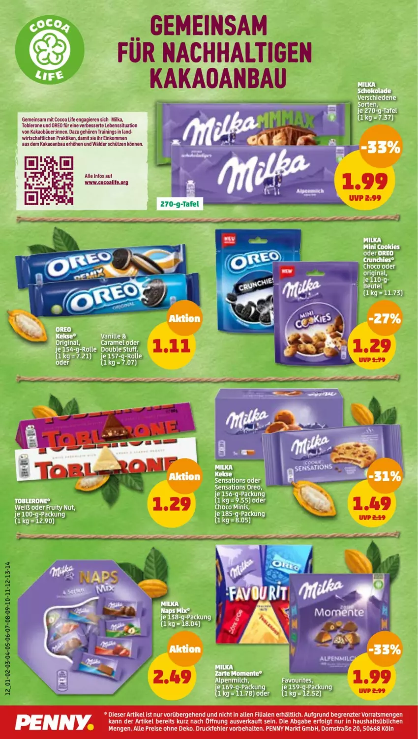 Aktueller Prospekt Penny - Prospekte - von 17.04 bis 22.04.2023 - strona 12 - produkty: Bau, caramel, cookie, cookies, gin, kakao, keks, kekse, milka, oreo, Schütze, sensations, Ti, toblerone, vanille, Zelt