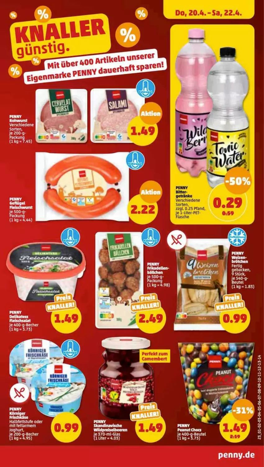 Aktueller Prospekt Penny - Prospekte - von 17.04 bis 22.04.2023 - strona 23 - produkty: beere, beeren, beutel, eis, frischkäse, Käse, reis, Rohwurst, tee, Wild, wurst