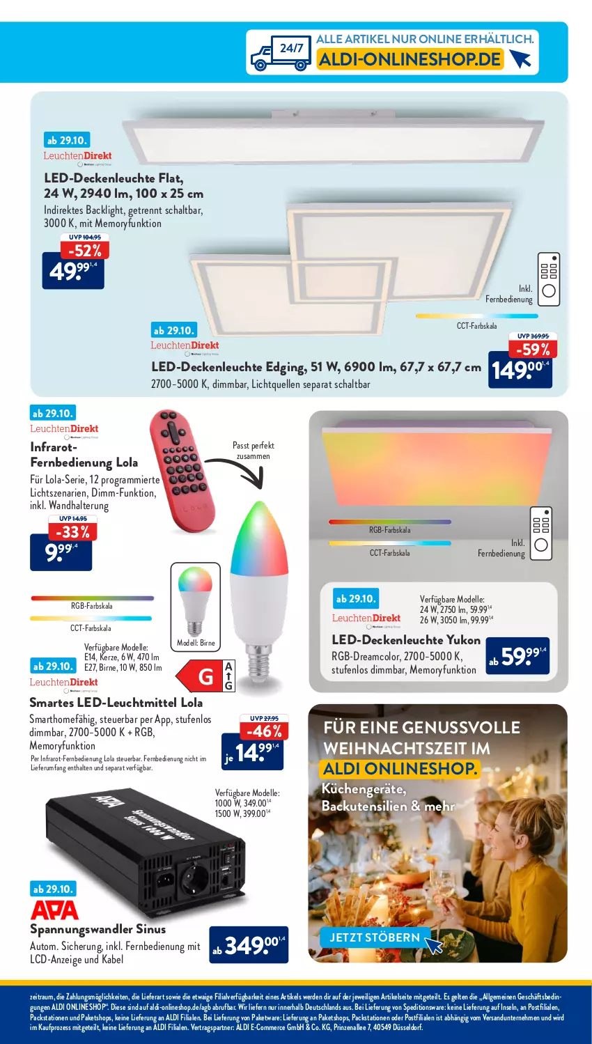 Aktueller Prospekt AldiSud - NÄCHSTE WOCHE - von 30.10 bis 04.11.2023 - strona 47 - produkty: aldi, auto, decke, deckenleuchte, dell, elle, erde, fernbedienung, gin, gsw, kerze, küche, Küchen, led-deckenleuchte, Leuchte, leuchtmittel, LG, Mode, nuss, rum, Schal, Ti, wandhalterung