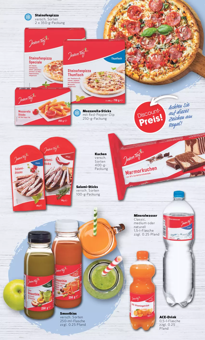 Aktueller Prospekt Combi - Prospekte - von 02.01 bis 20.01.2024 - strona 5 - produkty: Alwa, dip, drink, flasche, kuchen, mineralwasser, Mineralwasser Classic, mozzarella, natur, Ofen, pizza, regal, rel, salami, smoothie, smoothies, steinofen, Ti, wasser