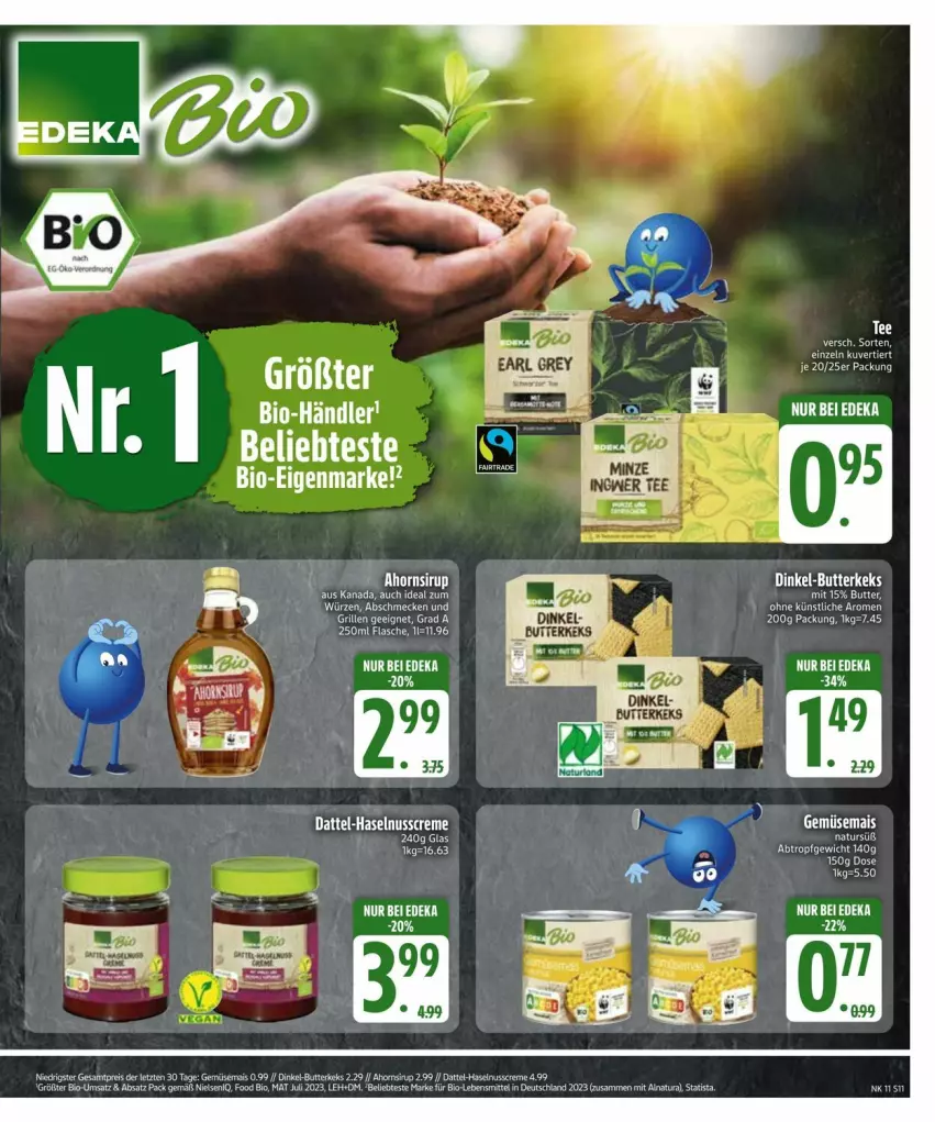 Aktueller Prospekt Edeka - Prospekte - von 10.03 bis 17.03.2025 - strona 13 - produkty: bett, bio, creme, deka, flasche, gemüsemais, grill, haselnuss, Haselnusscreme, lebensmittel, mais, natur, natura, nuss, Ti, torte