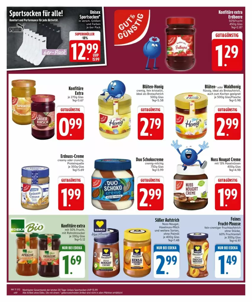 Aktueller Prospekt Edeka - Prospekte - von 10.03 bis 17.03.2025 - strona 14 - produkty: aufstrich, Blüte, brot, brotaufstrich, creme, elle, erdnuss, flasche, frucht, fruchtaufstrich, haselnuss, honig, konfitüre, konfitüre extra, LG, milch, mousse, nougat creme, nuss, rohrzucker, schoko, Ti, zucker