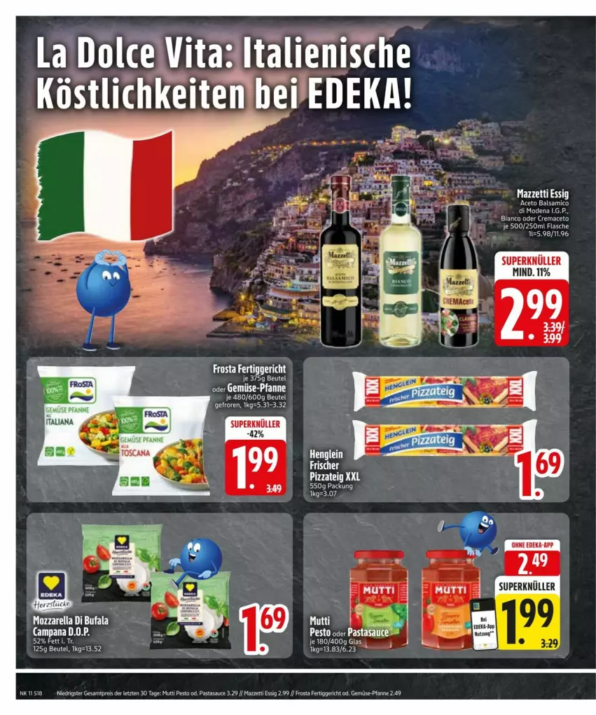 Aktueller Prospekt Edeka - Prospekte - von 10.03 bis 17.03.2025 - strona 20 - produkty: aceto, aceto balsamico, balsam, balsamico, beutel, di bufala, eis, essig, fertiggericht, flasche, frosta, gemüse-pfanne, mac, Mutti, pasta, pesto, pfanne, pizza, Pizzateig, reis, sauce, Ti, vita, ZTE