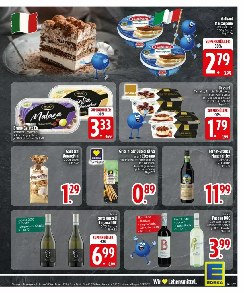 Aktueller Prospekt Edeka - Prospekte - von 10.03 bis 17.03.2025 - strona 21 - produkty: Becher, beutel, di oliva, eis, flasche, gin, grissini, LG, Profiteroles, sesam, snack, snacks, Tartufo, Ti, tiramisu, vorspeise