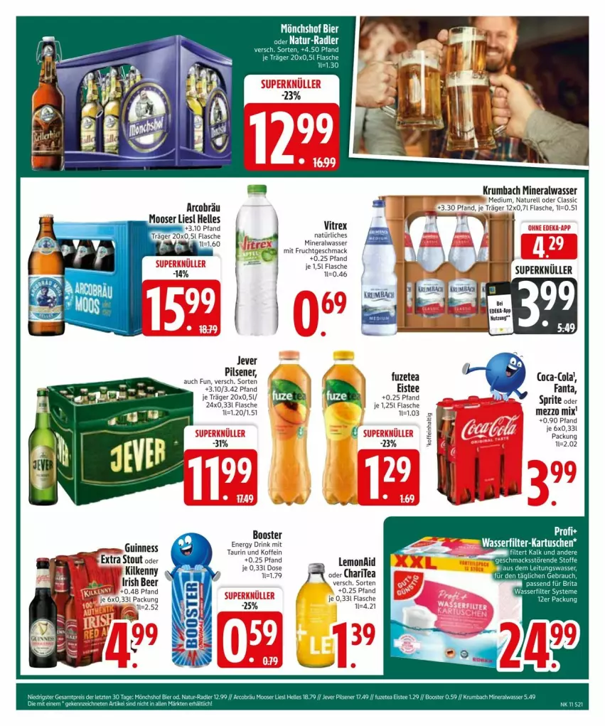 Aktueller Prospekt Edeka - Prospekte - von 10.03 bis 17.03.2025 - strona 23 - produkty: Alwa, coca-cola, cola, drink, eis, eistee, elle, energy drink, fanta, flasche, frucht, fuzetea, Guinness, jever, Kilkenny, krumbach, mac, Mezzo Mix, mineralwasser, mit frucht, natur, natürliches mineralwasser, pils, pilsener, rel, rum, sprite, tee, vitrex, wasser