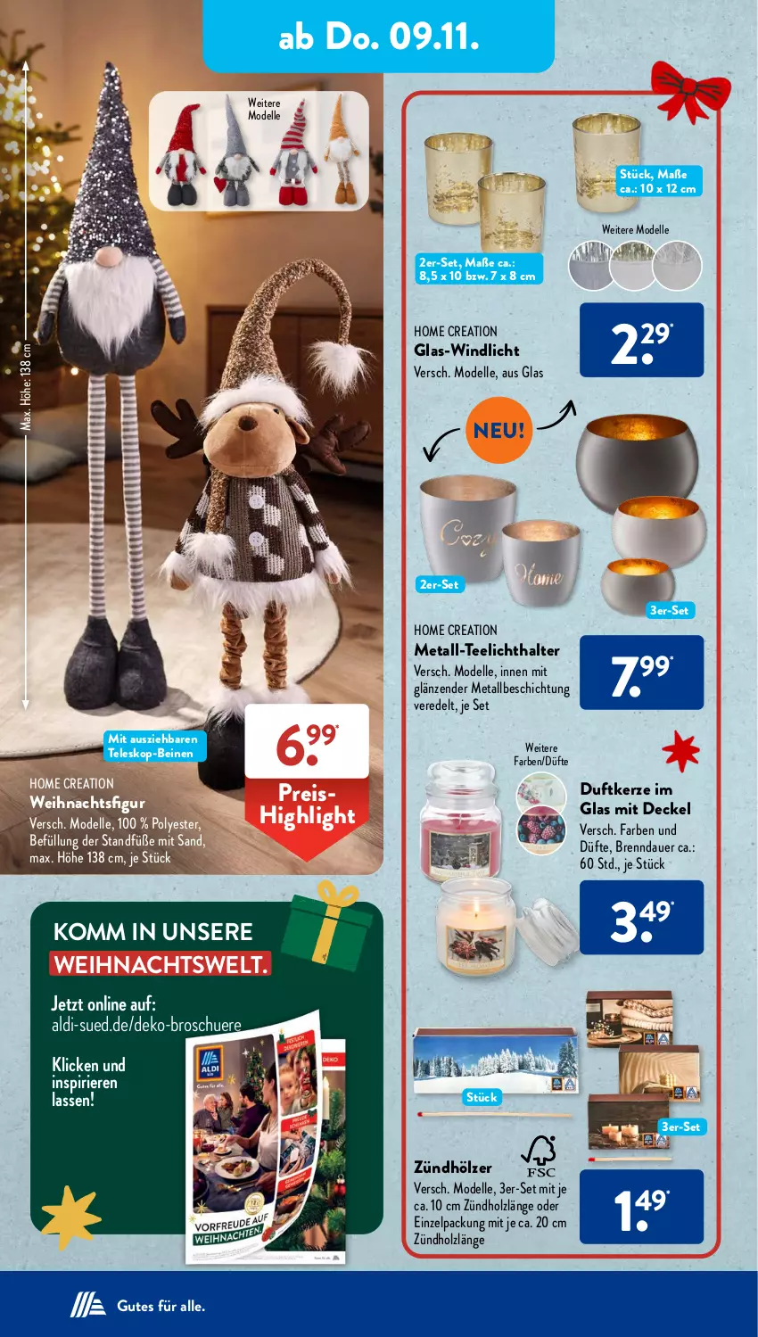 Aktueller Prospekt AldiSud - NÄCHSTE WOCHE - von 06.11 bis 11.11.2023 - strona 25 - produkty: aldi, auer, decke, Deckel, dell, Duftkerze, eis, elle, Holz, kerze, Mode, reis, tee, Teelicht, teelichthalter, Teleskop, Ti, Weihnachtsfigur, windlicht