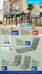 Gazetka promocyjna Aldi Nord - Aldi-Aktuell - Gazetka - ważna od 14.05 do 14.05.2022 - strona 25 - produkty: armlehnen, Bau, baumwolle, eis, ente, Garten, gartentisch, gin, Holz, HP, klappsessel, kunststoffgeflecht, latte, LG, Liege, möbel, reis, Ria, sessel, stapelstuhl, stuhl, Ti, tisch, tischplatte, wolle, ZTE