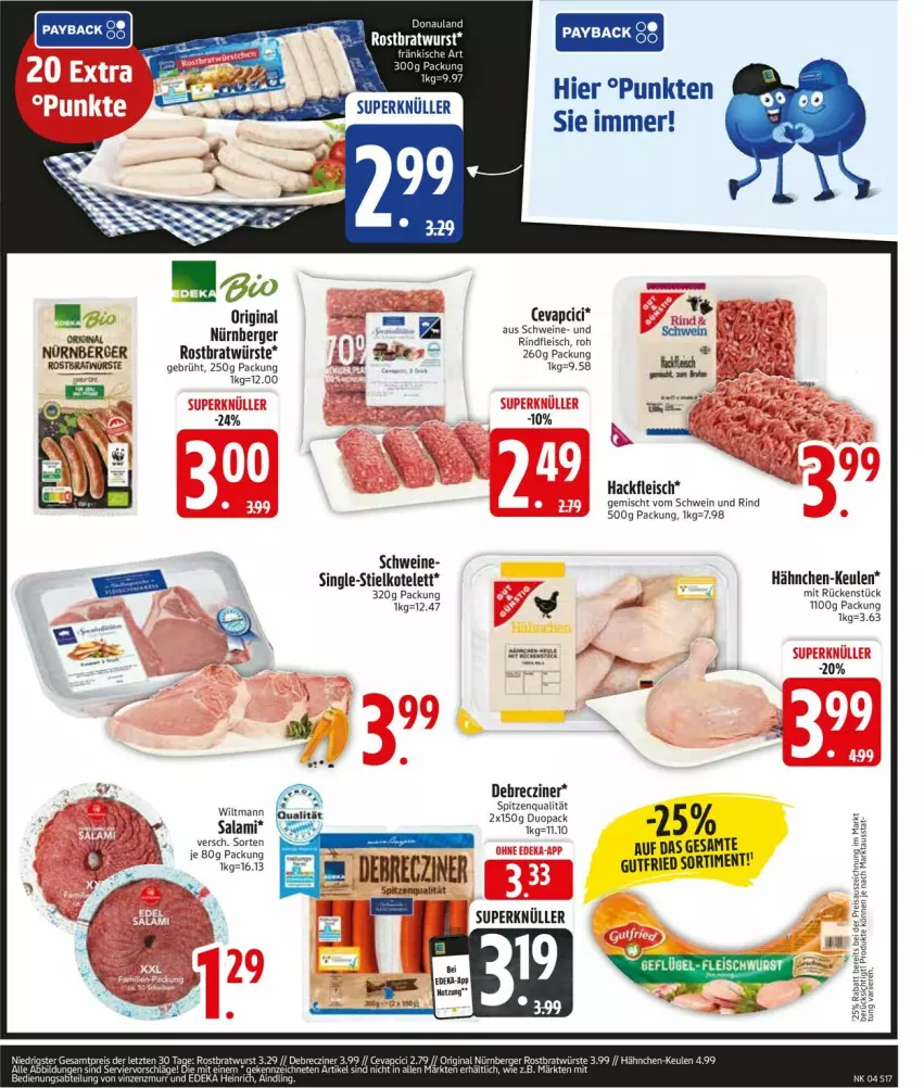 Aktueller Prospekt Edeka - Prospekte - von 20.01 bis 25.01.2025 - strona 19 - produkty: Berger, bratwurst, cevapcici, debrecziner, eis, fleisch, gin, hackfleisch, kotelett, nürnberger, rind, rostbratwurst, schwein, schwein und rind, schweine, spitzenqualität, Ti, vom schwein und rind, wein, weine, wurst