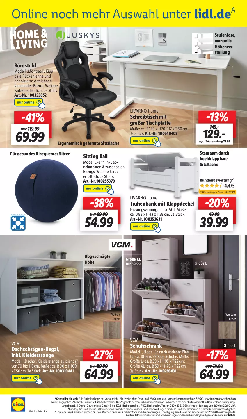 Aktueller Prospekt Lidl - Wochen-Highlights im Onlineshop - von 18.12 bis 24.12.2023 - strona 2 - produkty: angebot, angebote, armlehnen, ball, Bank, decke, Deckel, dell, eis, elle, HP, kleid, kleider, latte, Mode, ndk, paar schuhe, regal, reis, rel, Ria, rückenlehne, Schal, Schale, Schrank, schreibtisch, schuhe, schuhschrank, stuhl, telefon, Ti, tisch, tischplatte, uhr, weck