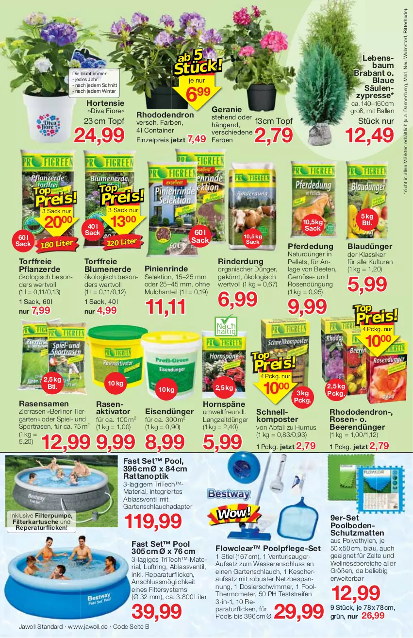 Aktueller Prospekt Jawoll - Prospekte - von 10.04 bis 16.04.2022 - strona 8 - produkty: adapter, ball, Bau, beere, beeren, berliner, blume, blumen, blumenerde, Container, dünger, eis, elle, erde, Garten, gartenschlauch, geranie, hortensie, Kescher, Kescheraufsatz, Komposter, natur, Pellets, pflanze, pflanzerde, pool, rasen, rasensamen, reifen, reis, Ria, rind, rinder, ring, ritter, rosen, rwe, sac, schlauch, Sport, thermometer, Ti, topf, wasser, wellnessbereich, Zelt