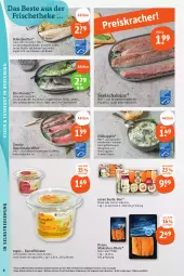 Gazetka promocyjna Tegut - Angebote der Woche - Gazetka - ważna od 14.10 do 14.10.2023 - strona 8 - produkty: angebot, angebote, aqua, Becher, bio, braten, dekoration, Dorade, eis, elle, filet, filets, fisch, Fisch und Meeresfrüchte, fische, Fischer, fleisch, früchte, gewürz, Gewürzgurke, gewürzgurken, grill, gurke, gurken, hering, Herings, ideal zum grillen, kabeljaufilet, kartoffel, kartoffelsalat, krone, lachs, mac, Makrele, matjes, Matjesfilet, meeresfrüchte, natur, Rauch, rel, ring, salat, sauce, Schere, Sushi, tender, Ti