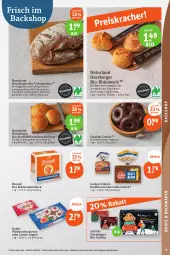 Gazetka promocyjna Tegut - Angebote der Woche - Gazetka - ważna od 14.10 do 14.10.2023 - strona 9 - produkty: angebot, angebote, backwaren, Berger, bio, brandt, brot, brötchen, dekoration, Donut, geback, Hefe, herzberger, kakao, kartoffel, korn, kraft, lieken, mac, Markenzwieback, natur, naturland, Stollen, Ti, tisch, Tüte, urkorn, weck, Weihnachtsstern