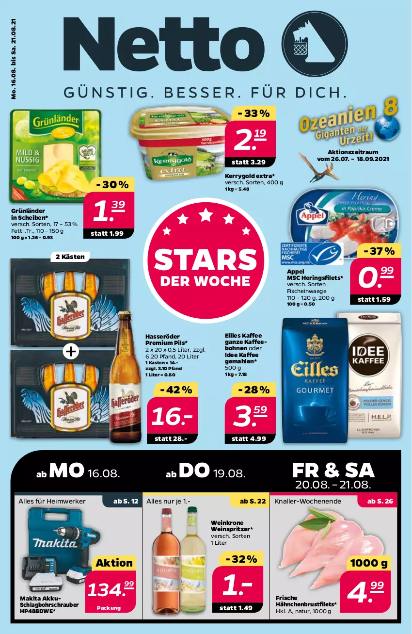 Aktueller Prospekt Netto - Angebote ab Montag - von 16.08 bis 21.08.2021 - strona 1