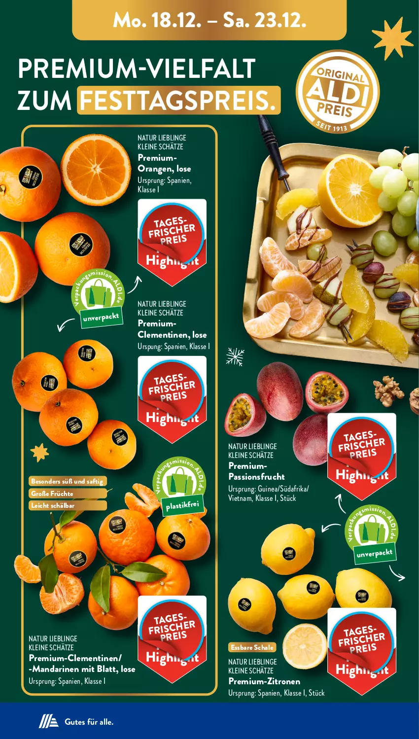 Aktueller Prospekt AldiSud - NÄCHSTE WOCHE - von 18.12 bis 23.12.2023 - strona 6 - produkty: asti, clementinen, eis, frucht, früchte, leine, mandarine, mandarinen, natur, orange, orangen, passionsfrucht, reis, saft, Schal, Schale, Ti, zitrone, zitronen