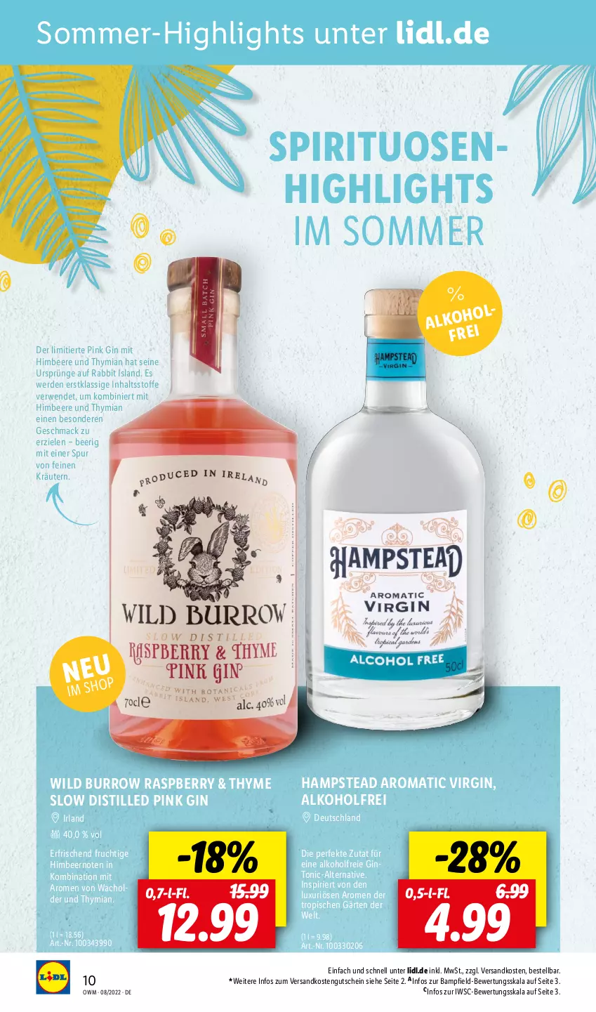 Aktueller Prospekt Lidl - Beste Weine für jeden Anlass - von 01.08 bis 31.08.2022 - strona 10 - produkty: alkohol, beere, erde, frucht, gin, gutschein, himbeer, himbeere, kräuter, kräutern, mac, ndk, raspberry, rwe, spirituosen, Ti, tonic, Wild