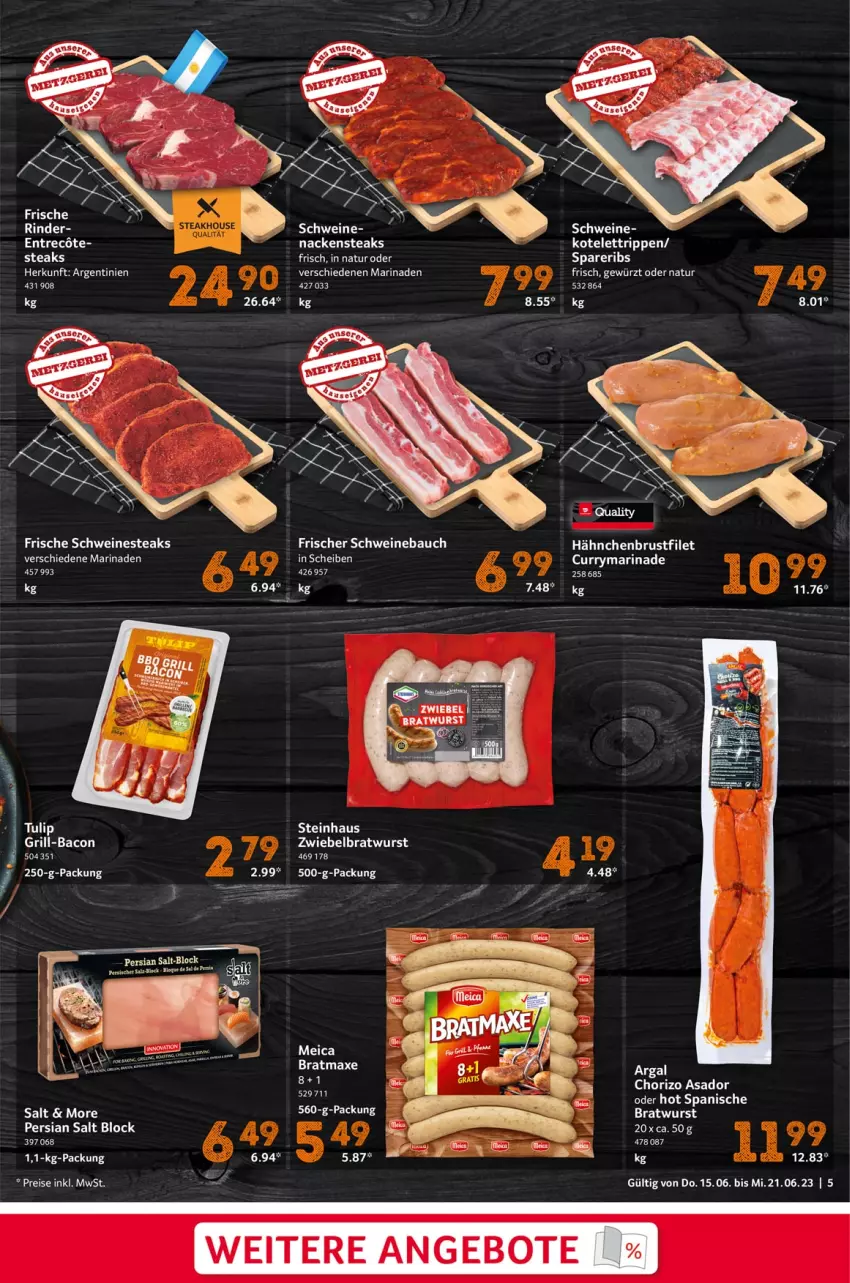 Aktueller Prospekt Selgros - Food - von 15.06 bis 21.06.2023 - strona 5 - produkty: angebot, angebote, axe, bacon, Bau, bio, bratmaxe, brustfilet, chorizo, curry, ente, filet, grill, hähnchenbrust, hähnchenbrustfilet, kotelett, marinade, meica, Nackensteak, nackensteaks, natur, Nestea, Rippen, schwein, schweine, Schweinebauch, spareribs, steak, steaks, steinhaus, tee, Ti, wein, weine