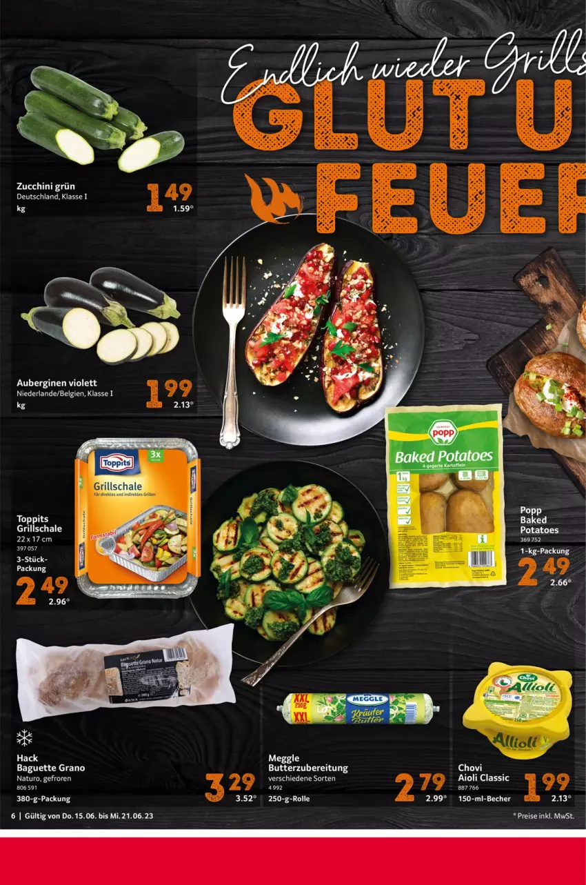 Aktueller Prospekt Selgros - Food - von 15.06 bis 21.06.2023 - strona 6 - produkty: aioli, aubergine, auberginen, baguette, Becher, chovi, eis, gin, grill, LG, natur, Popp, reis, Schal, Schale, Ti, toppits, zucchini