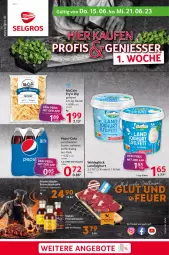 Gazetka promocyjna Selgros - Food - Gazetka - ważna od 21.06 do 21.06.2023 - strona 1 - produkty: angebot, angebote, beutel, cola, dip, eimer, eis, feinkost, flasche, joghur, joghurt, landjoghurt, mccain, pepsi, pepsi-cola, rind, rinder, sauce, steak, steaks, Ti