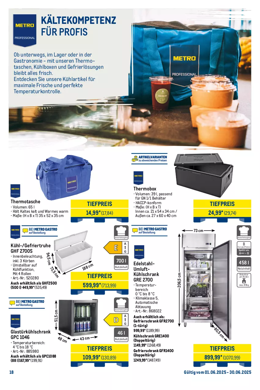 Aktueller Prospekt Metro - Monats-Menü - von 01.06 bis 30.06.2025 - strona 18 - produkty: ACC, auto, baguette, Behälter, beleuchtung, besteck, decke, dessert, Dessertteller, edelstahl, eis, elle, erde, gabel, gefrierschrank, geschirr, gin, Glastür, kühlbox, kühlschrank, LG, mikrowelle, reis, rotwein, rum, rwe, Schrank, Serviette, servietten, Soda, Spektrum, spülmaschinen, Tasche, taschen, teller, Ti, tiefpreis, tisch, wein