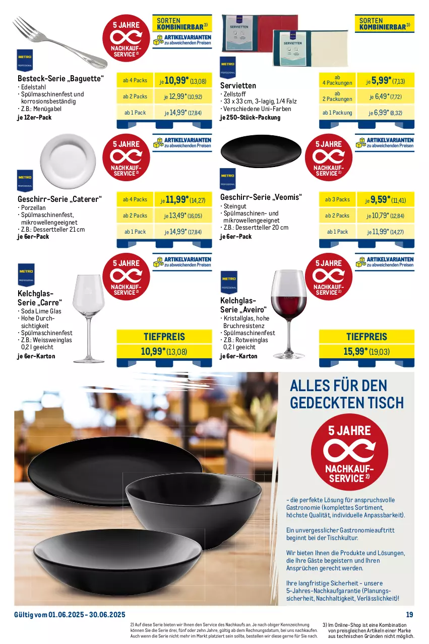 Aktueller Prospekt Metro - Monats-Menü - von 01.06 bis 30.06.2025 - strona 19 - produkty: ACC, auto, baguette, Behälter, beleuchtung, besteck, decke, dessert, Dessertteller, edelstahl, eis, elle, erde, gabel, gefrierschrank, geschirr, gin, Glastür, kühlbox, kühlschrank, LG, mikrowelle, reis, rotwein, rum, rwe, Schrank, Serviette, servietten, Soda, Spektrum, spülmaschinen, Tasche, taschen, teller, Ti, tiefpreis, tisch, wein