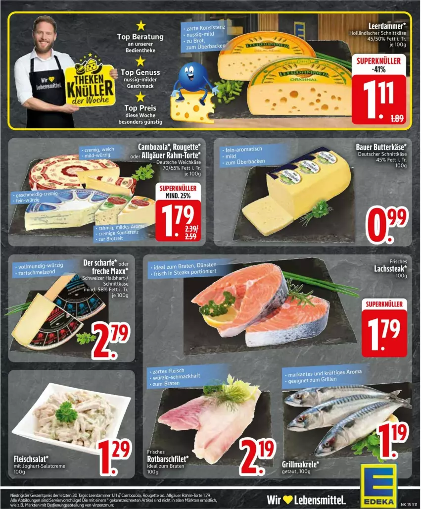 Aktueller Prospekt Edeka - Prospekte - von 06.04 bis 11.04.2026 - strona 13 - produkty: eier, eis, erde, filet, fleisch, fleischsalat, holländischer schnittkäse, Käse, leerdammer, LG, reis, Rotbarsch, rotbarschfilet, salat, schnittkäse