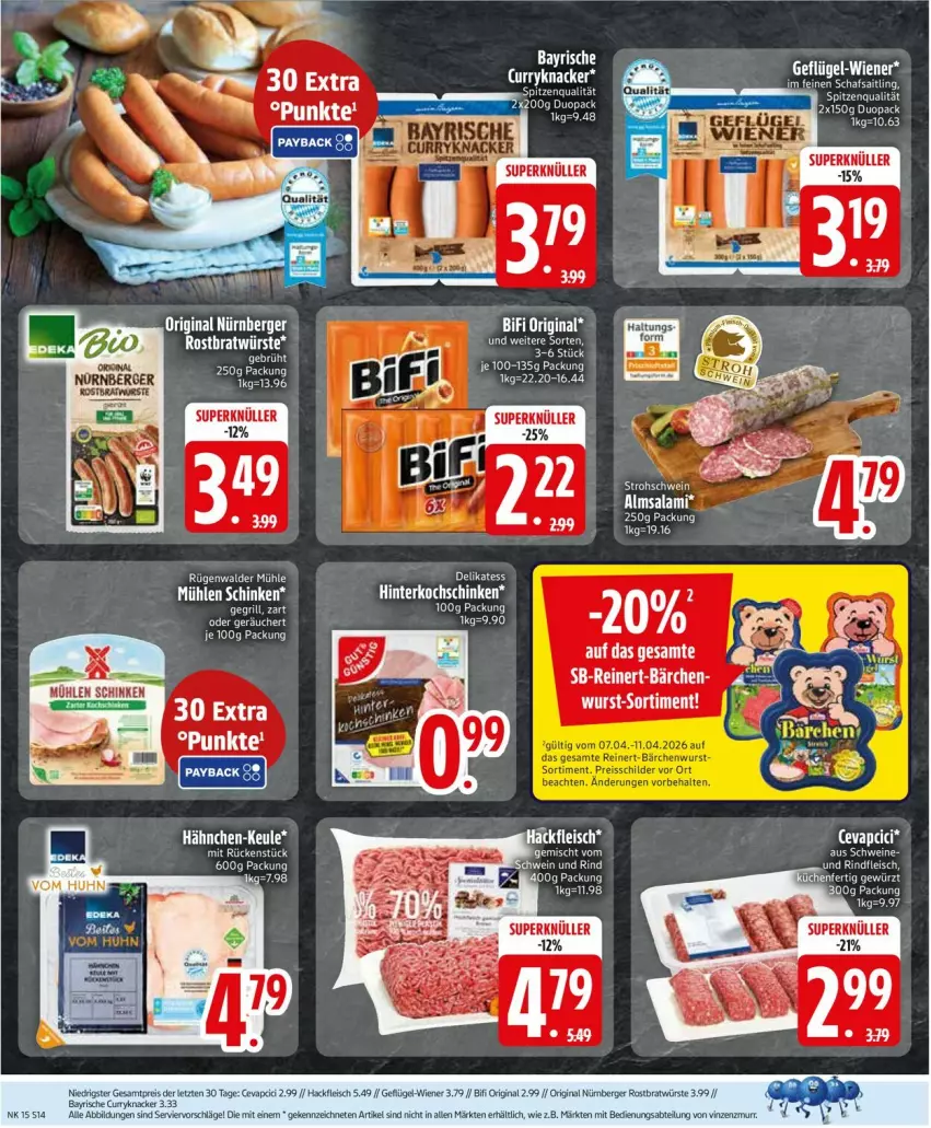 Aktueller Prospekt Edeka - Prospekte - von 06.04 bis 11.04.2026 - strona 16 - produkty: Berger, curry, eis, ente, fleisch, Geflügel, gin, grill, hackfleisch, knacker, meica, mühlen schinken, nürnberger, reis, rind, rindfleisch, salami, schinken, schwein, schweine, spitzenqualität, Ti, wein, weine, wiener, ZTE