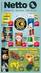 Gazetka promocyjna Netto - Woche 8 - Gazetka - ważna od 25.02 do 25.02.2023 - strona 1 - produkty: dreistern, eintopf, eis, hasseröder, im 9-cm-topf, Käse, leerdammer, milch, Narzissen, pils, premium pils, Primeln, reis, rotkäppchen, sac, sekt, suppe, Ti, topf, trauben, vollmilch, zwiebel, zwiebeln