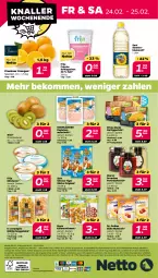 Gazetka promocyjna Netto - Woche 8 - Gazetka - ważna od 25.02 do 25.02.2023 - strona 24 - produkty: alle artikel ohne dekoration, angebot, aufschnitt, aufstrich, beko, blätterteig, blätterteiggebäck, blume, blumen, blumenöl, dekoration, Dr. Oetker, eis, elle, fertiggericht, frucht, fruchtaufstrich, gin, käfer, kiwi, milch, milchreis, orange, orangen, pastete, reis, sahne, schlagsahne, sonnenblume, sonnenblumen, sonnenblumenöl, Ti, zott