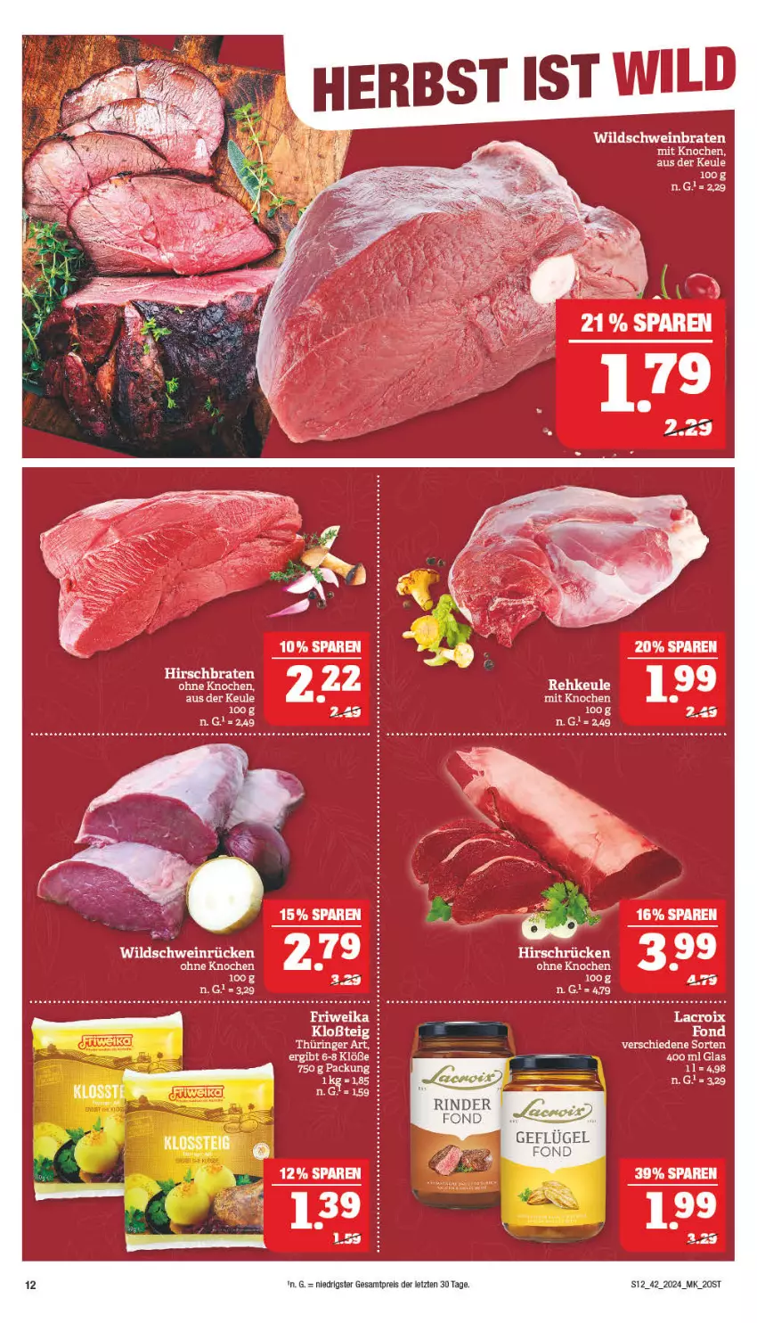 Aktueller Prospekt Marktkauf - Prospekt - von 14.10 bis 19.10.2024 - strona 12 - produkty: braten, eis, reis, rind, rinder, schwein, wein, Wild, Wildschwein, ZTE