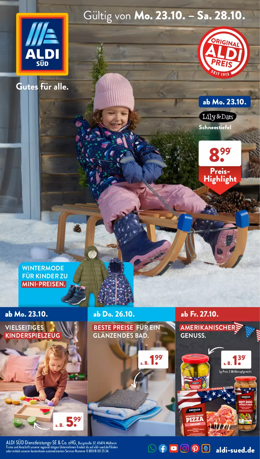 Aktueller Prospekt AldiSud - IN ZWEI WOCHEN - von 23.10 bis 28.10.2023 - strona 1 - produkty: aldi, auto, Bad, eis, Kinder, Kinderspiel, Mode, nuss, reis, spielzeug, Ti