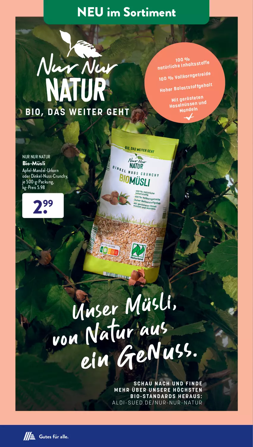 Aktueller Prospekt AldiSud - IN ZWEI WOCHEN - von 23.10 bis 28.10.2023 - strona 28 - produkty: apfel, bio, eis, korn, mandel, müsli, natur, nuss, reis, Ti, urkorn